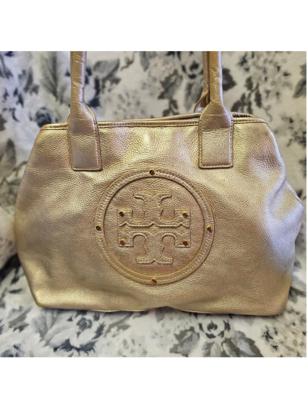 Tory Burch Amanda Classic Tote – Metallic Gold Pebbled Leather
